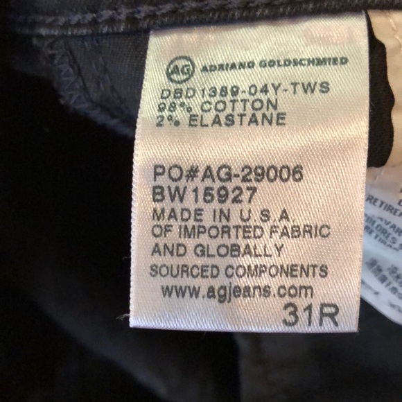 Distressed black AG skinny jeans. 31r - Picture 4 of 4